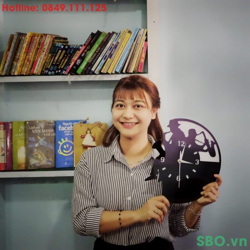 Đồng hồ treo tường mica DIY decor nghệ thuật SB001