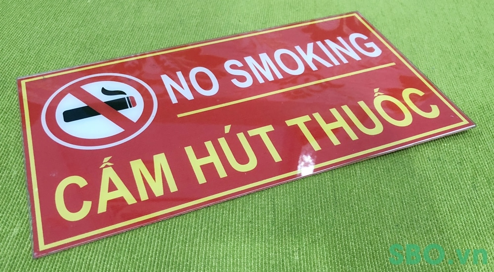 Biển báo an toàn no smoking cấm hút thuốc mica