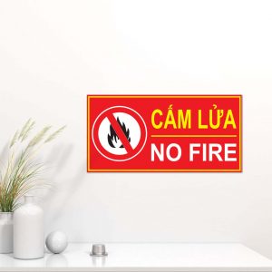 Biển báo cấm lửa bằng nhựa Mica (No Fire)