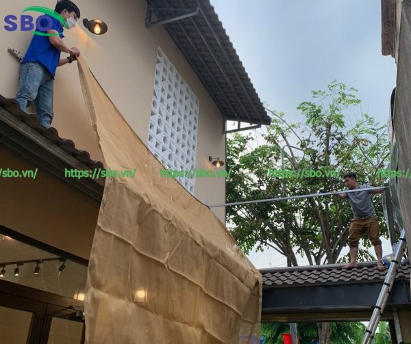 Lưới che nắng quán cafe