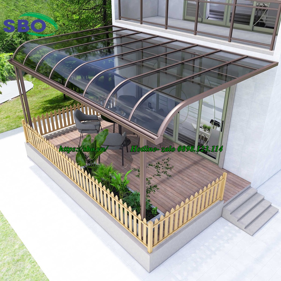 Mái che bằng tấm nhựa Polycarbonate