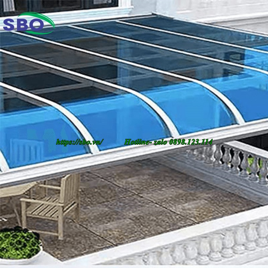 Mái che bằng tấm nhựa Polycarbonate