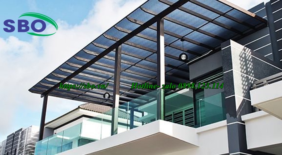 Mái che bằng tấm nhựa Polycarbonate
