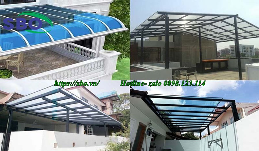 Mái che bằng tấm nhựa Polycarbonate
