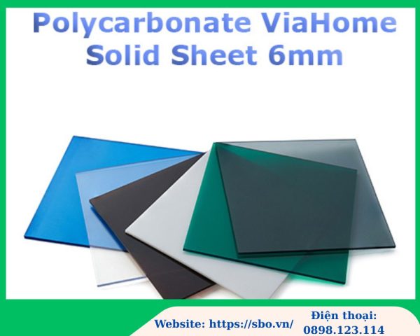 Tấm polycarbonate đặc ruột 6mm; tấm poly đặc 6mm